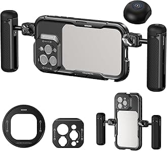 NEEWER Phone Cage for 16 Pro Max Video Rig with 2 Quick Release Side Handles, 67mm Filter Adapter, 17mm Lens Mount...