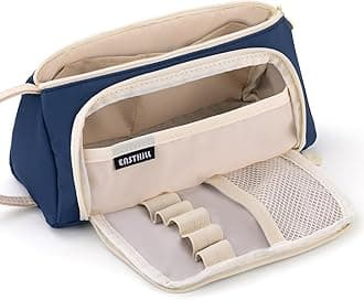 EASTHILL Big Capacity Pencil Case Pouch Pen Case Simple Stationery Bag School College Office Organizer for Teens Girls Adults Student, Navy
