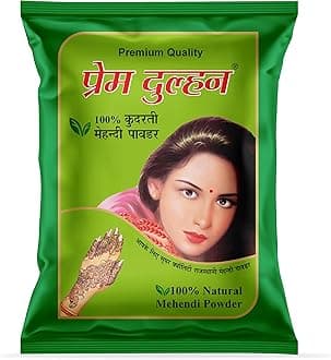 Prem Dulhan 100% Natural Henna Mehandi Powder For Men And Women | Natural Henna Powder for Hair | Free From Harsh Chemicals | Suitable for All Hair Types (500 g (Pack of 1))