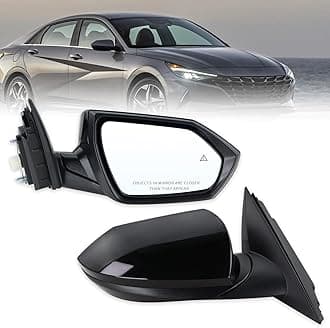 Right Passenger Side Door Mirror Compatible With 2021 2022 2023 2024 2025 Hyundai Elantra With Manual Folding Power Glass Blind Spot Heated Black Replace#87620AB040(7Pins)