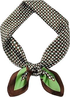 GERINLY Vintage Silk Feel Square Scarf for Men Satin Bandana Tiny Medallion Print Neckerchief Geometry Head Scarf