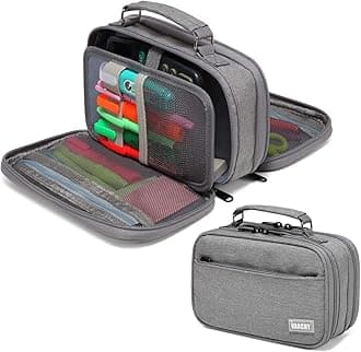 VASCHY Pencil Case, Large Pencil Pouch with Compartments for Middle School,Work,Office Pen Organizer Holder School Supply Gray
