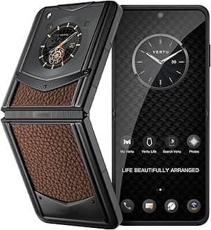 Vertu IRONFLIP Calf Skin Flip Cell Phone, Unlocked Android 5G Smartphone, Foldable Design, One-Hand Control, 50MP Camera, 12G+512G, Dual SIM, 6.9" 120Hz OLED, 65W Fast Charge (Caramel Brown)