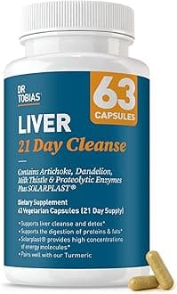 Liver 21 Day Cleanse - Herbal Liver Detox Cleanse with Milk Thistle Dandelion Root & Artichoke Extract | Supports Liver Health & Digestion (63 Vegetarian Capsules (Pack of 1))
