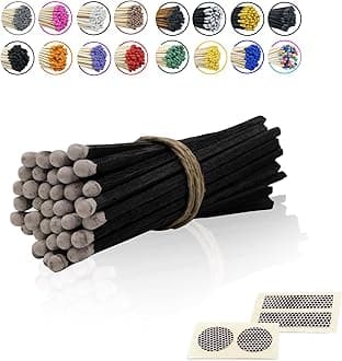 4" Inch Long Wooden Refill Matchsticks with Strike Stickers - Safety Matches Wholesale Bulk Loose by Chandler Studio (Black Stem White Head, 50 Pieces)