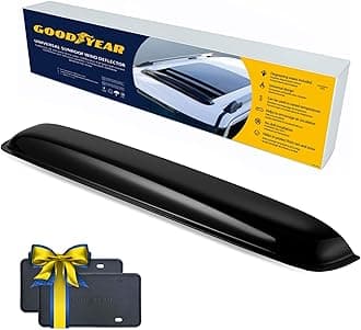 - Goodyear Shatterproof Sunroof Wind Deflector 35.6", Tinted Sun and Moonroof Visor for Deflecting Noise, Rain, and Windy Weather, Car Accessories, Sun Shade Light Tint - GY004901