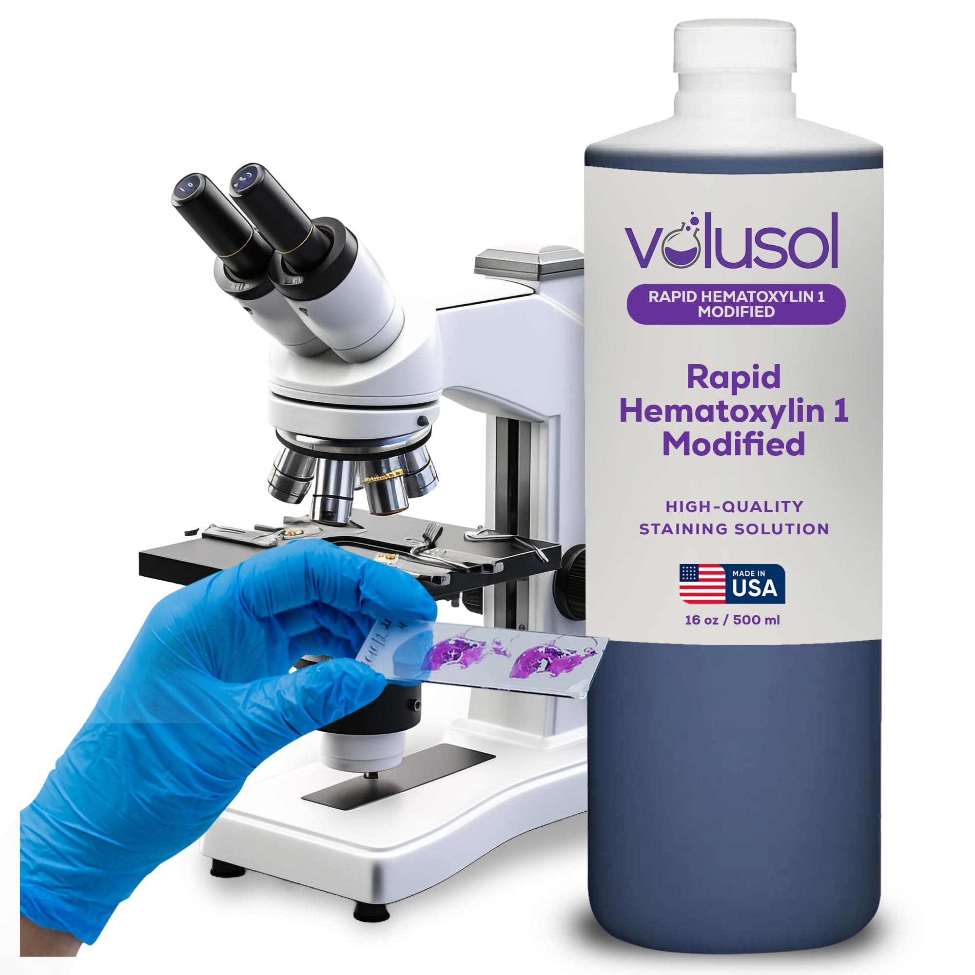 Rapid Hematoxylin 1, Modified - Cross Ref: 7221 - (500 mL / 16 oz.) by Volu-Sol