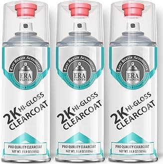 ERA Paints 2K High Gloss Automotive Clear Coat Spray/Aerosol Can – Professional Quality & Finish - Easy to Use – Best Value (3 pack)