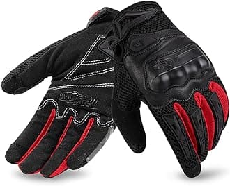 IRON JIA'S Motorcycle Gloves for Men and Women - Motorbike Powersports Racing Gloves with Hard Knuckle Touchscreen for BMX ATV MTB Riding