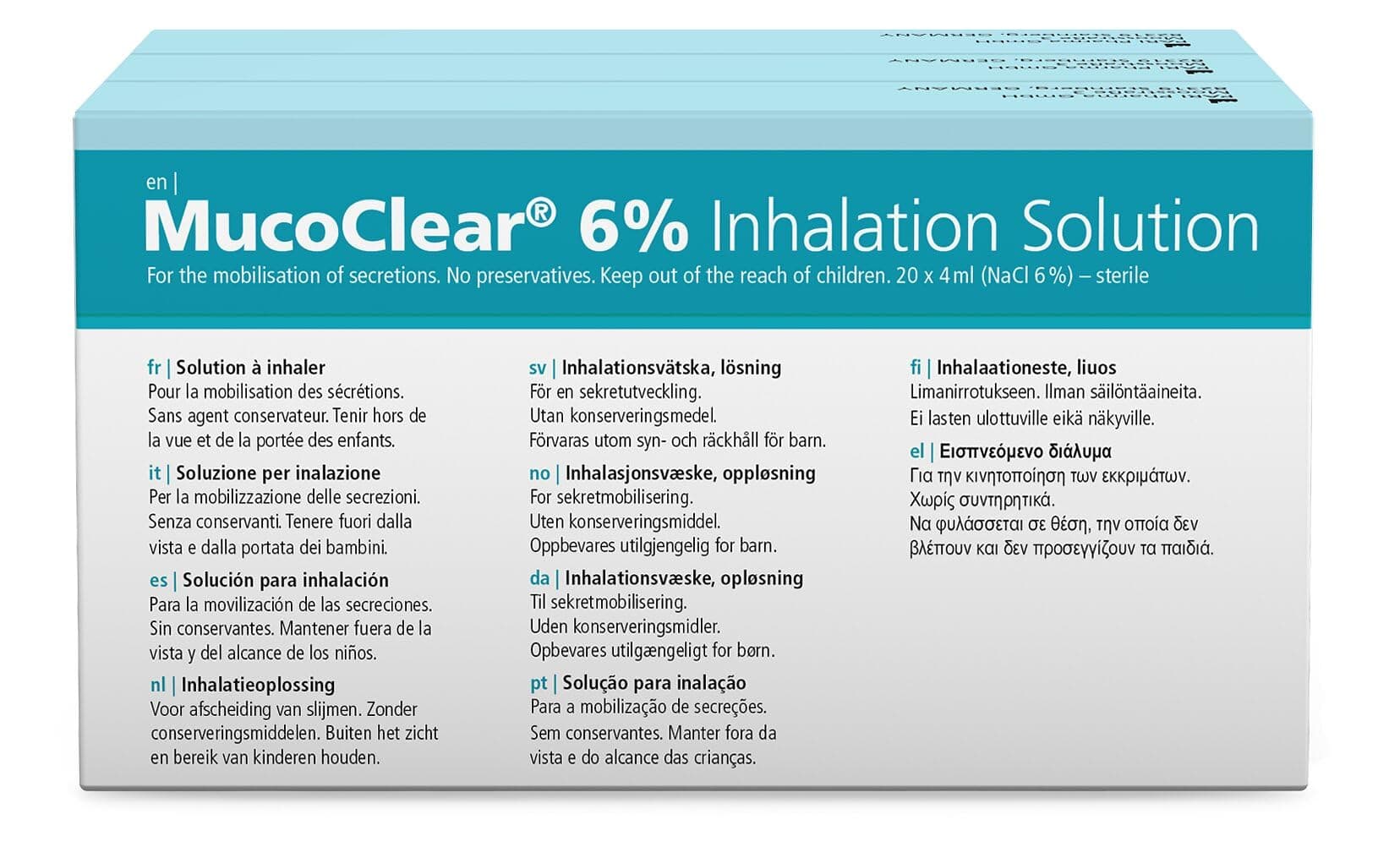 MucoClear 6% Inhalation Solution – Pack of 60 – Mucus Relief & Easy Expectoration from Sinuses & Lungs – Sterile, Preservative Free – Suitable for All Ages