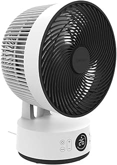 MeacoFan Sefte® Table Fan - 10” Air Circulator with 12 Speeds - Horizontal and Vertical Oscillation - 3 Oscillating Ranges - Ultra-Quiet, Remote Controlled Cooling