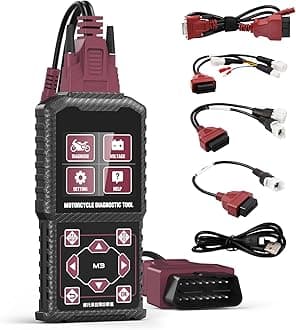 Motorcycle Diagnostic Tool OBD2 Motorcycle Fault Code Readers Scan Tool Motorcycle Code Reader Scaner Compatible with Yamaha 2/3/4P, Kawasaki 4-6P, Honda 4P, OBDII（Not Applicable to Bike）