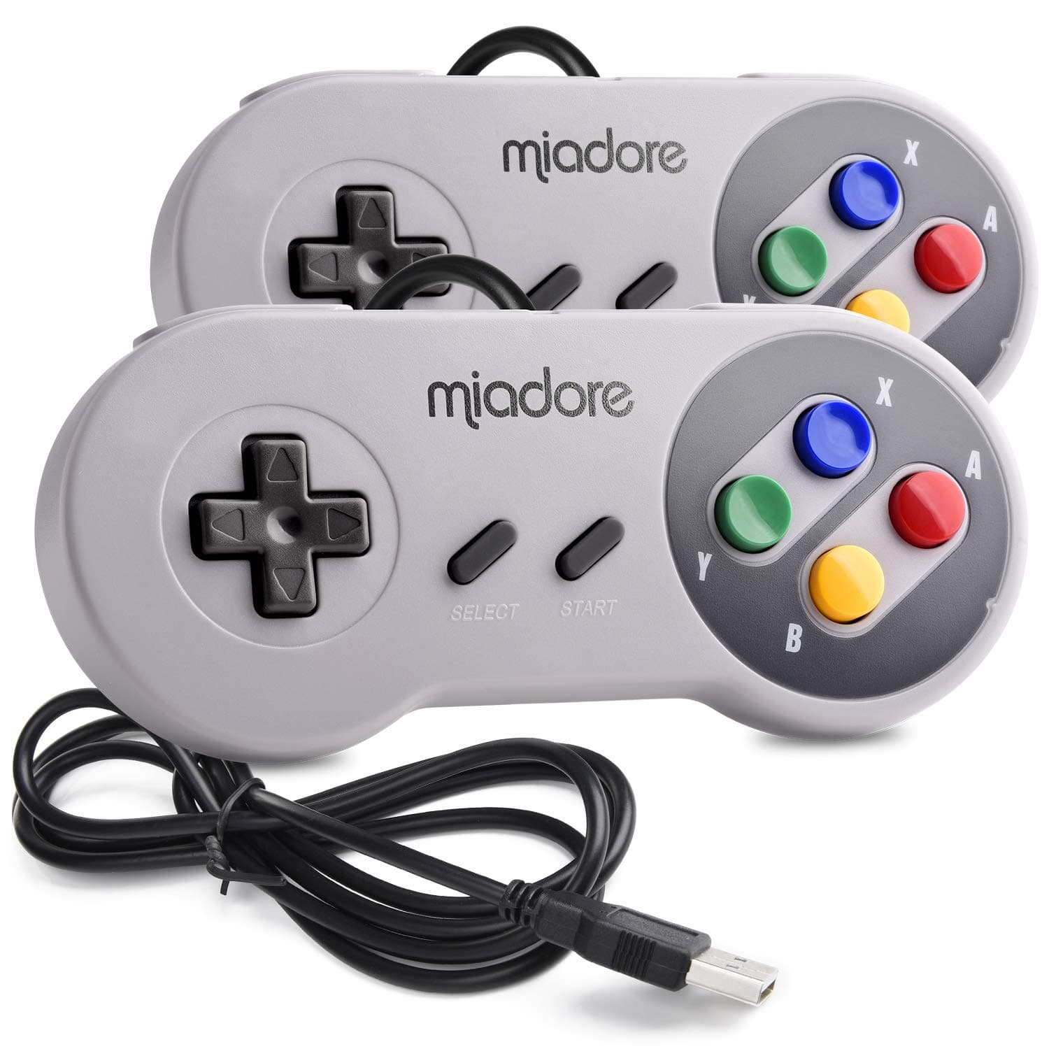 miadore 2 Pack USB Controller for SNES Retro Gaming, USB Classic Gamepad Joypad Gamestick for Windows PC MAC Linux Raspberry Pi 3