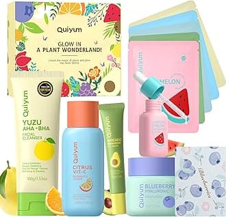 QUIYUM Fruit Skin Care Sets, Routine Skincare with Facial Mask, Beauty Skincare for women, Facial Care, Hydration, Moisturizing, Oil Control, Glow Up, Teen Girl Gifts Trendy Stuff, Spa-Like at Home