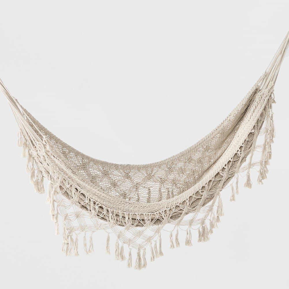 Opalhouse Macrame Hammock with Fringe - Beige