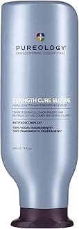 Pureology | Strength Cure Blonde | Purple Conditioner, Restore and Tone for Brassy Blonde Hair, Vegan