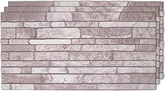 IZODEKOR 3D Wall Panels Brick Effect, Wall Cladding, Ceiling, Tiles, Indoor&Outdoor, DIY, Kitchen, Bathroom, Bedroom, Stone Look | Cream Dream, 3 Pack