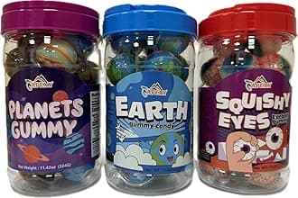 Apexy Planet Gummy Candy with Fruity Liquid Center Fat Free Fun & Delicious Space- Themed Treats Great for Halloween, Birthday, Trick Or Treat, Party 11.42oz Variety Pack (Variety Pack of 3B)