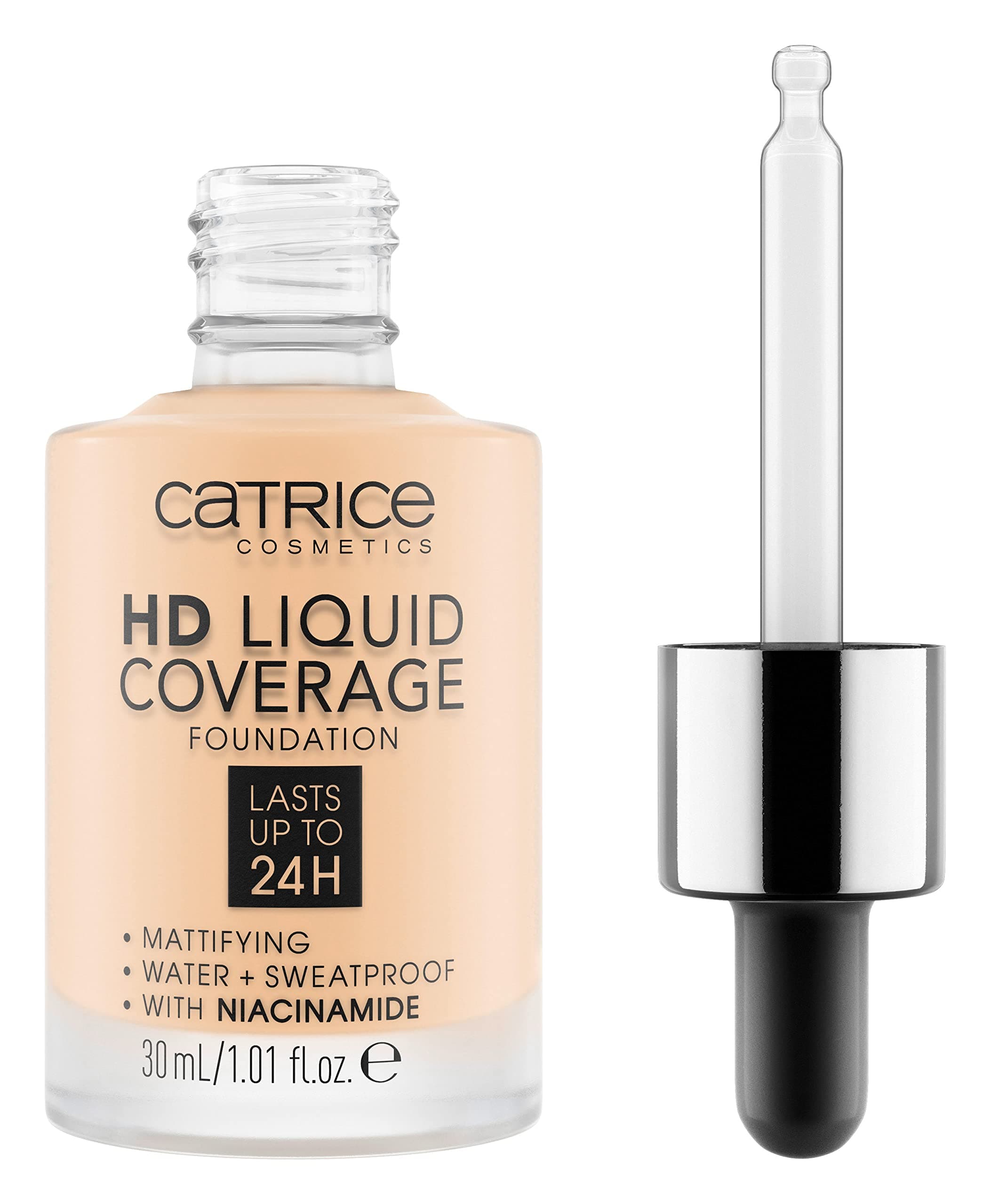 Catrice | HD Liquid Coverage Foundation | Flawless, High Coverage | Vegan & Cruelty Free (002 | Porcelain Beige)