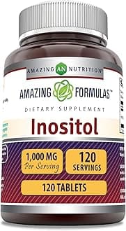 Amazing Formulas Inositol Tablets Supplement | 1000 Mg per Serving | Vitamin B8 | Non-GMO | Gluten-Free | Made in USA (1 Pack, 120 Count)