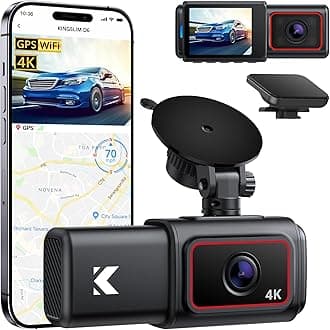 D6 4K Dual Dash Cam - WiFi & GPS Front and Inside Uber Car Camera with Super Night Vision and Parking Monitor, 3 Channel Dash Cam Upgradeable, Type C Charging, 256GB Supported