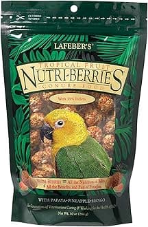 Tropical Fruit Nutri-Berries Conure Food, Made with Non-GMO and Human-Grade Ingredients, for Conures (Tropical Fruit 10 oz)