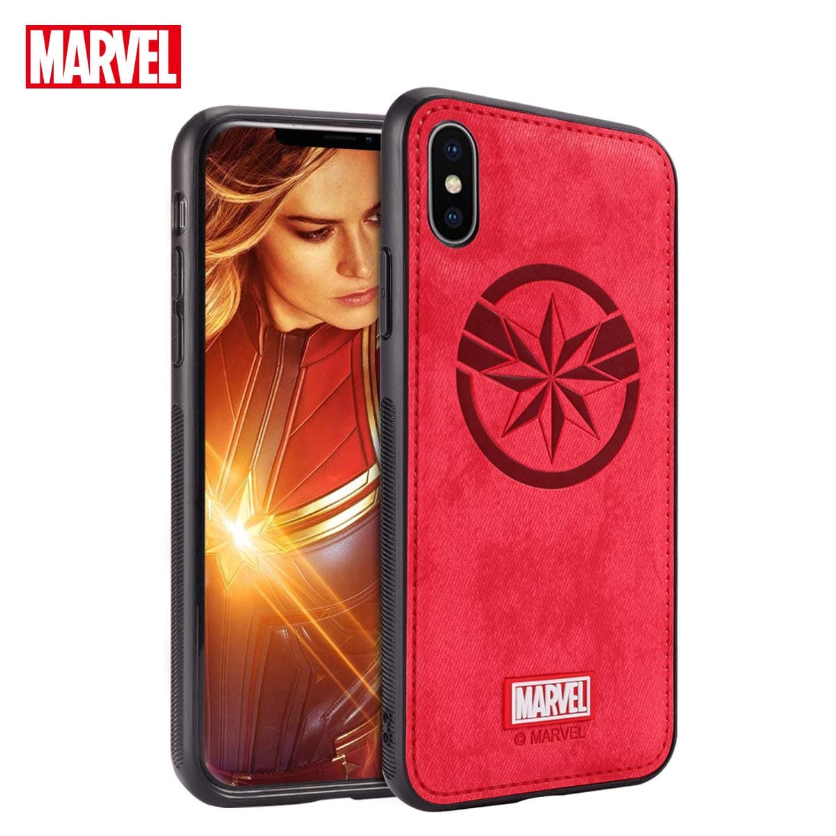 TinPlanet Marvel Avengers Endgame iPhone Xs Case/iPhone X Case, Captain Marvel (Red)