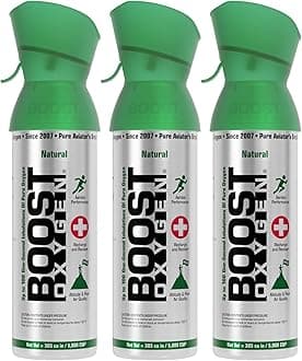 Boost Oxygen Medium Natural 5L Canister | Respiratory Support for Aerobic Recovery, Altitude, Performance & Health (3 Pack)