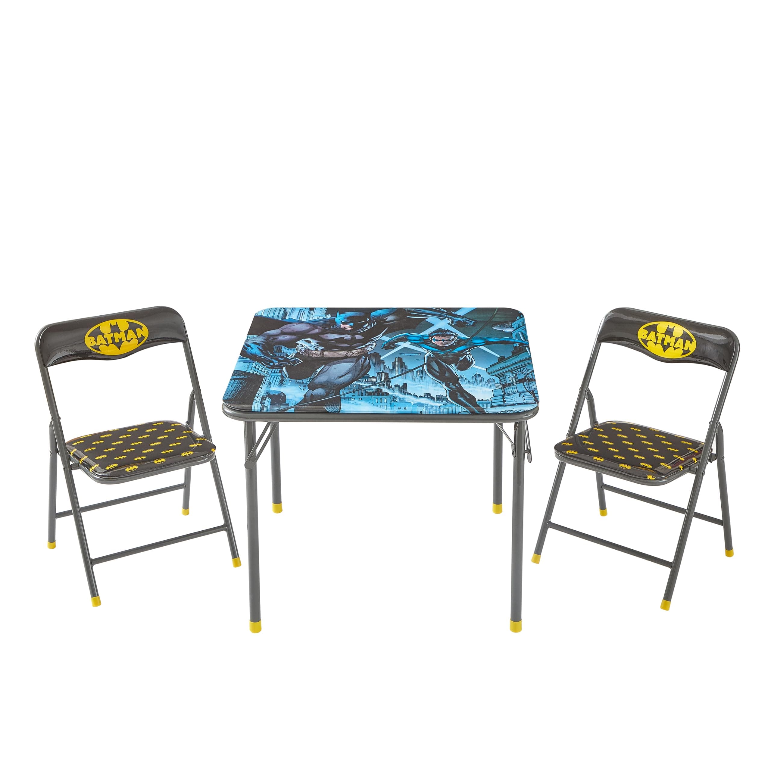 Batman 3 Piece Children's Activity Square Table and 2 Folding Chairs Set, Age...