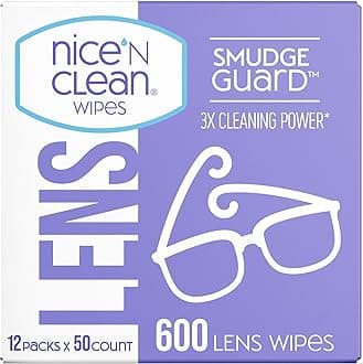Nice 'N CLEAN SmudgeGuard Lens Wipes (600 Total Wipes) | Individually-Wrapped, Pre-Moistened, Ammonia-Free Lenses Wipes | Lens Cleaning Wipes for Eyeglasses, Camera Lens, Goggles, Sunglasses