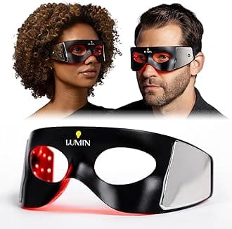 Lumin Luminator LED Eye Mask for Dark Circles & Wrinkles, Red Light Therapy Device with Collagen-Boosting LEDs, Adjustable Fit