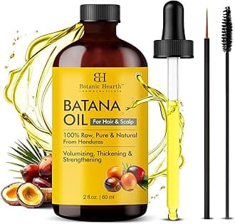 Botanic Hearth Batana Oil for Hair Growth & Hair Treatment Oils 2 Fl Oz | Dr Sebi Inspired, 100% Raw & Pure Batana Oil | Scalp & Hair Treatment for Thickness & Strength | All Hair Types