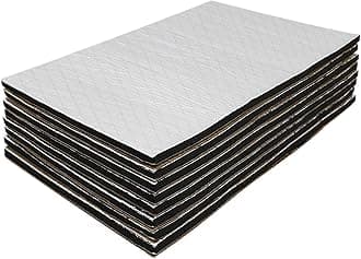 GOSCHE 394 mil 12.92 sqft Sound Deadener for Car, 10mm Thick Sound Deadening Mat Materials Can be Better with Audio Noise Insulation and Vibration Dampening 9.8″x 15.7″(12-Piece)