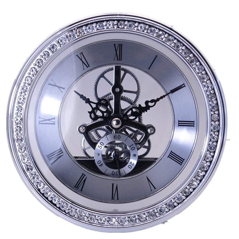 DEEWISHMovement, Transparent Skeleton Clock Inserts, Built-in Clock, Quartz Movement, Table Clock, European Style Clock DIY
