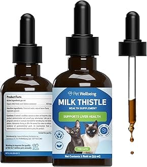 Milk Thistle for Cats - Organic Herb, Milk Thistle Liver Detox Support, Antioxidants - NASC Certified & Vet-Formulated - 2 oz Liquid