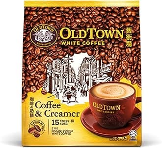 White Coffee & Creamer 2 in 1 Instant Premix White Coffee Packet (15 X 25g), 375g