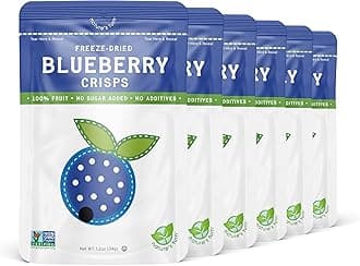 Nature’s Turn Freeze-Dried Blueberry Crisps – Healthy, Gluten-Free, Crispy & Delicious, Plant-Based Snack, Ideal for Cereal, Smoothies, School Lunches, & On-the-Go, Bags of 6 (1.2 oz Each)
