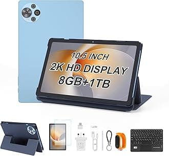 C idea 10.5" Tablet Android 14, 8GB RAM, 1TB Storage, WiFi, Bluetooth, GPS, Dual Camera, Long Lasting Battery Tablet, CM10500Plus (Blue)