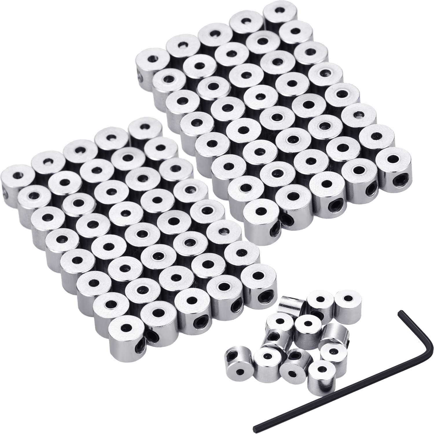Mudder 100 Pieces Pin Backs Locking for Pin Keepers Locking Clasp with Wrench, 6 x 5 mm