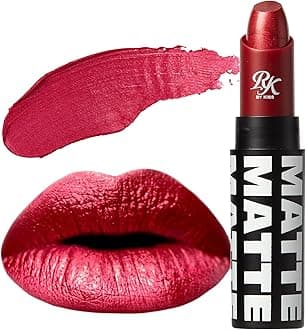 Ruby Kisses Matte Lipstick, 0.12 Ounce (Metallic Red)