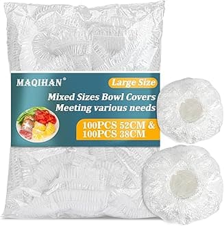 MAQIHAN 200 Bowl Covers Bread Proofing - Multiple Sizes Plastic Wrap Food Sourdough Bread Baking Bread Rising Elastic Reusable Plate Covers Outdoor Food Fresh Keeping Bags Hair Deep Conditioning Cap