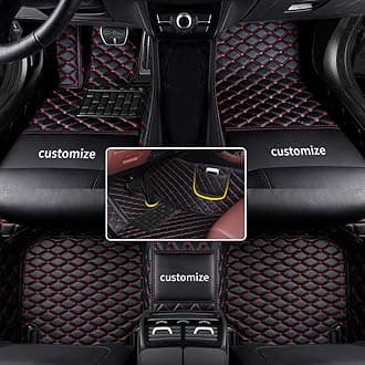 car Floor Mats fit for Toyota Hilux 1999-2025 Custom Style Luxury Leather All Weather Protection Floor Liners Black-Red-Color