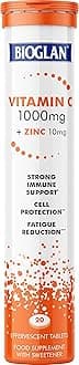 Vitamin C 1000Mg + Zinc 10Mg Triple Action Refreshing Orange Flavored 20 Effervescent Tablets