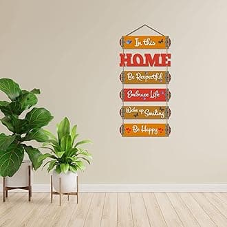Artvibes Home Quote Decorative Wall Art Wooden Wall Hanger for Livingroom | Bedroom | Gifts | Wall Hangings for Home Decoration | Modern Decor Items | Artworks Art Piece (WH_6608N), Set of 6