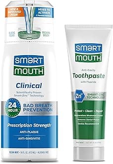 Clinical Zinc Activated Mouthwash & Premium Toothpaste for Healthy Gums - Anti-Plaque, Anti-Gingivitis & Anti-Cavity with Fluoride - All-Day Fresh Breath - Alcohol-Free - 16 fl oz, 6 oz
