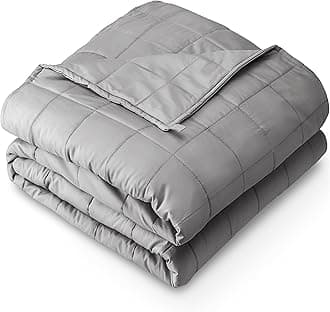 Bare Home Weighted Blanket for Adults and Kids 17lb (60" x 80") - All-Natural 100% Cotton Heavy Blanket Nontoxic Glass Beads (Grey, 60"x80")