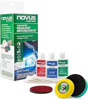 Clear in Five Headlight Restoration Kit, Restoration for Car Headlights, 2 Ounce 1, 2, and #3 Bottles, Buffing Pad, Backing Pad Drill Attachment, 1,000 Grit Sanding Disk, 3 Polish Mates