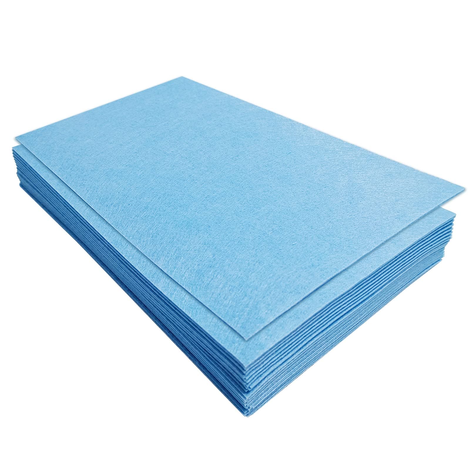 Stiff Felt Sheets, 32 Pcs Felt Fabric, 7"×11.3" Color Felt for Crafts, Craft Felt Square for for Sewing (Blue)