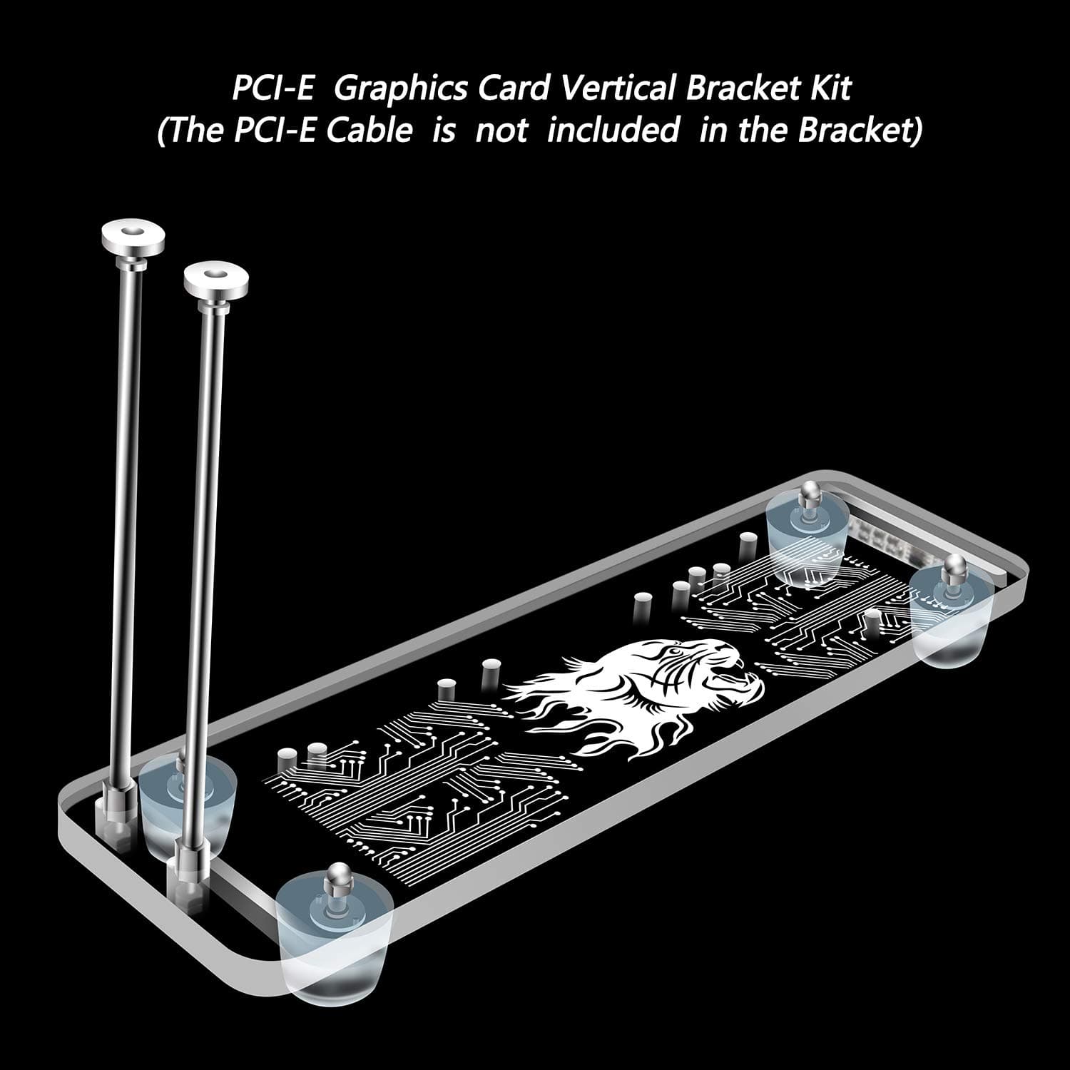 SUPERPLUS ATX Case PCI- E 3.0 16X Graphics Card Vertical Kickstand/Base with RGB LED Light for DIY ATX case gpu Mount