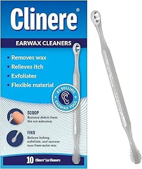 Clinere® Ear Cleaners, Gentle Ear Cleaning and Ear Wax Removal Tool, Itch Relief, Exfoliates, 10 Count